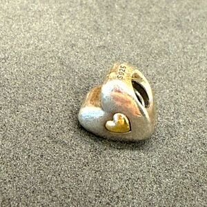 Pandora Sterling Silver & 14K Gold Happy Anniversary Heart Charm – ALE 925